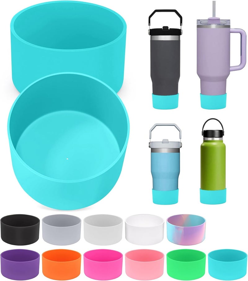 PICcircuit 2PCS for Stanley Boot, Silicone Bottom for Quencher Adventure 40oz 30oz IceFlow 20oz 30oz Bottle&for Hydroflask Tumbler 12-24oz for Stanley Cup Accessories Avoid Scratches&Noise - Image 1